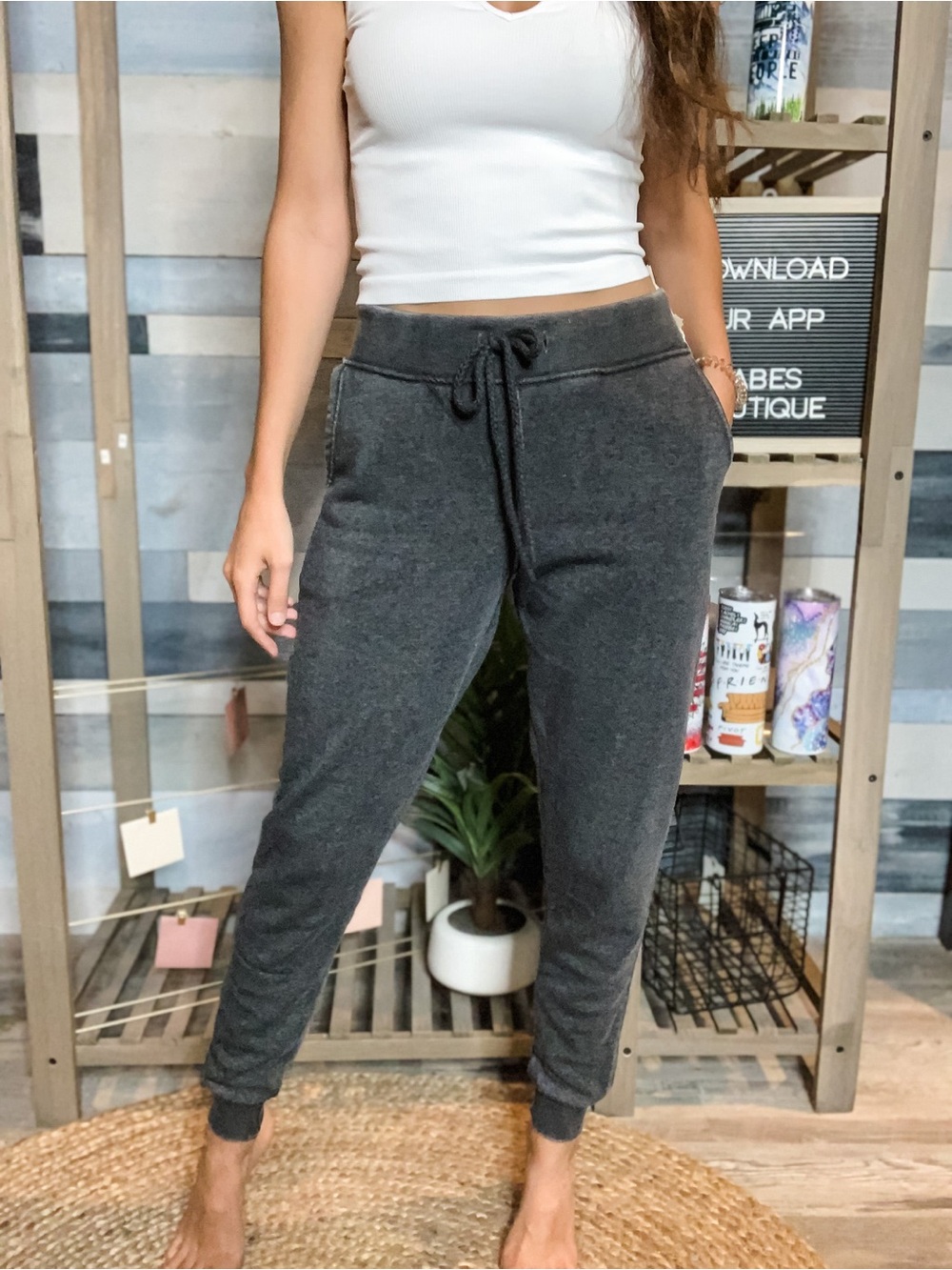 NWT Reflex Vintage Burnout Fleece Jogger Sweatpants | Size Large